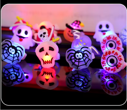 🎃 Halloween LED Light Up Rings – 50pcs Tricker Treater Gifts