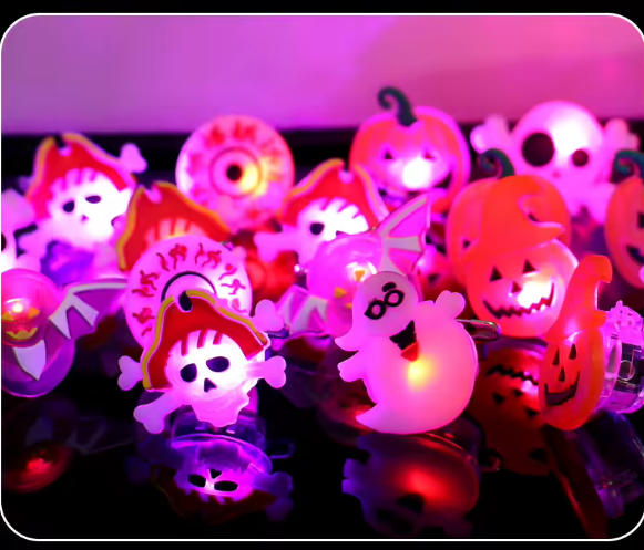 🎃 Halloween LED Light Up Rings – 50pcs Tricker Treater Gifts